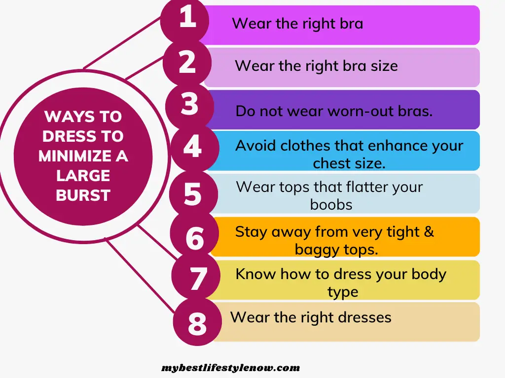 how to dress to minimize large bust
